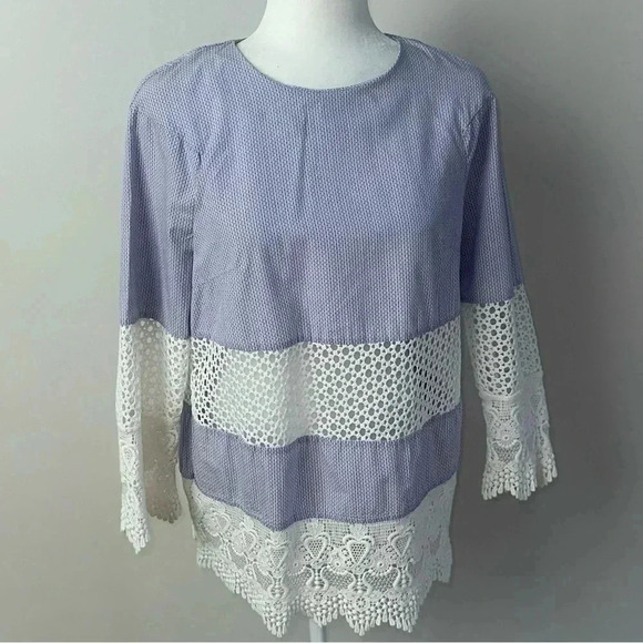 FRENCH CONNECTION Kyra Cotton Lace Crochet Tunic size 4 (xs) - Picture 2 of 8